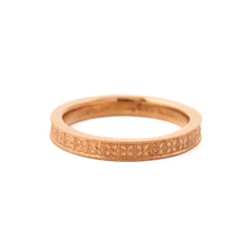 Personalized Custom Engagement RingRose Gold Art-Deco Slim Cigar Band