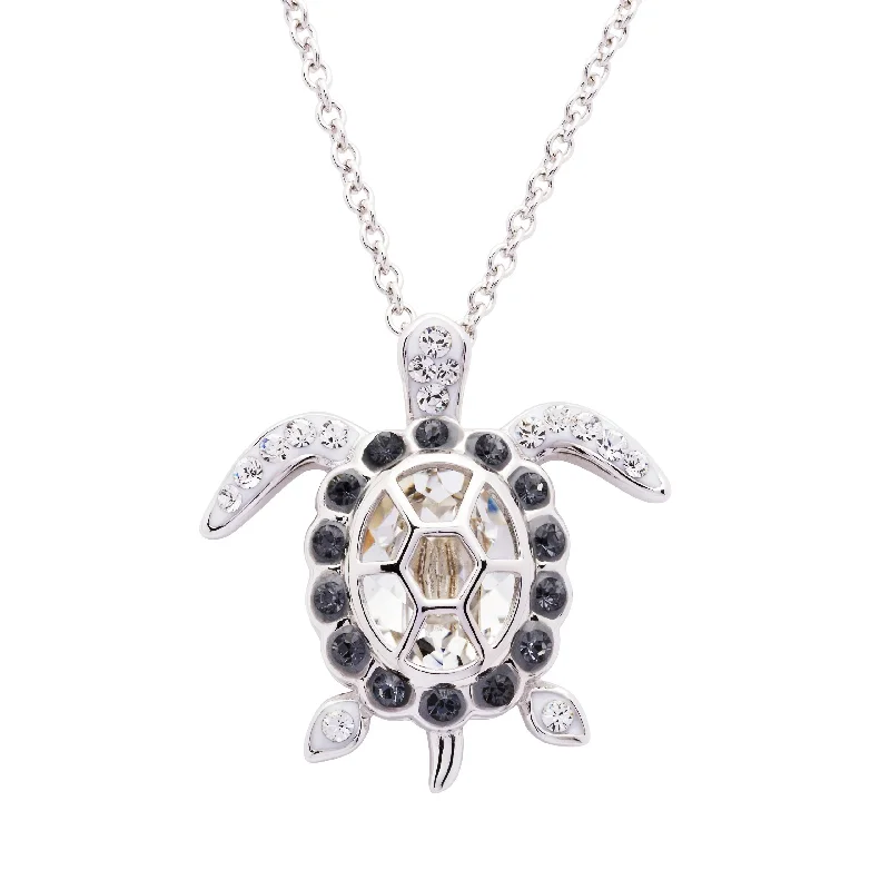 Elegant Diamond Wedding Ring-Beaded Pendant Necklace Set for Women-April Turtle Birthstone Pendant With Swarovski Crystals