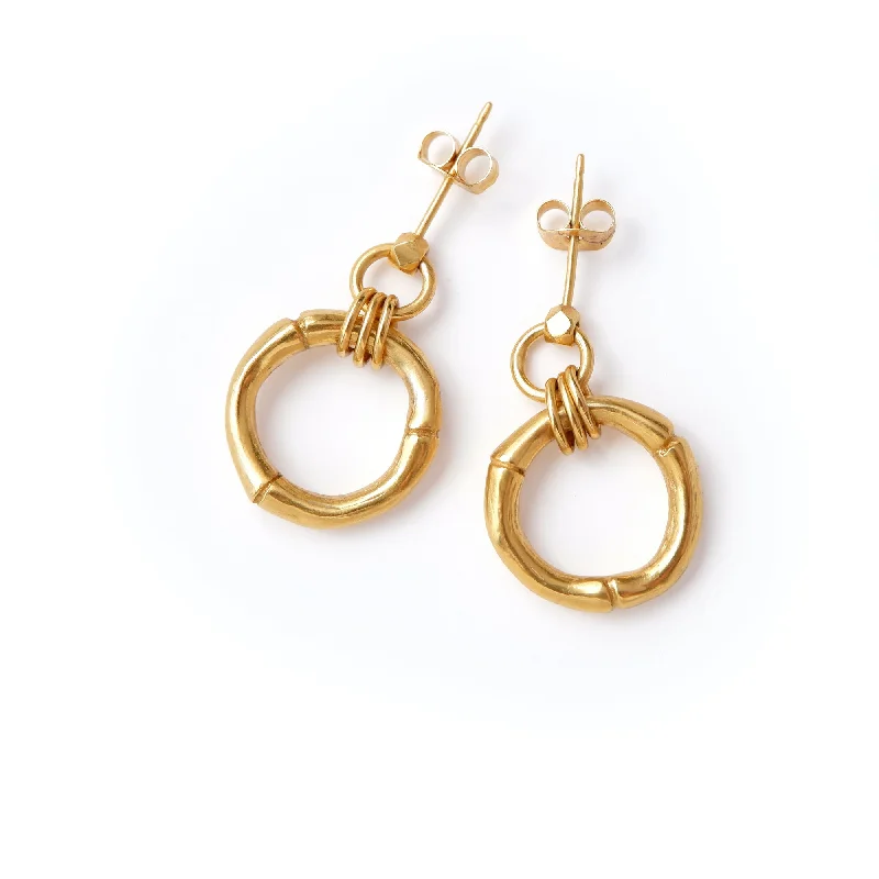 Elegant Pearl Dangle Earrings-BAMBOO  RINGLET . earrings