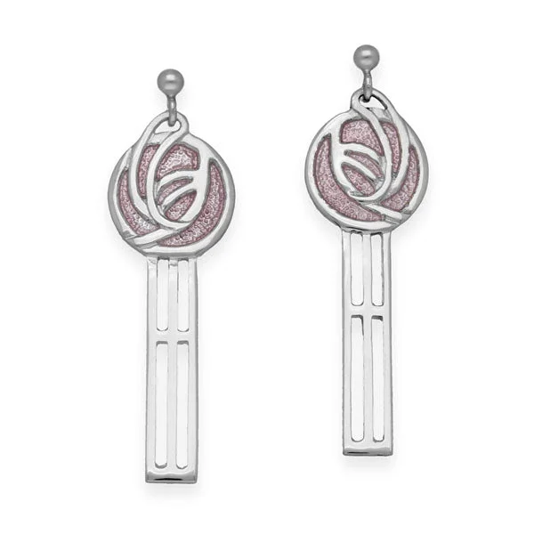 Textured Hoop Earrings-Charles Rennie Mackintosh Silver Earrings EE56