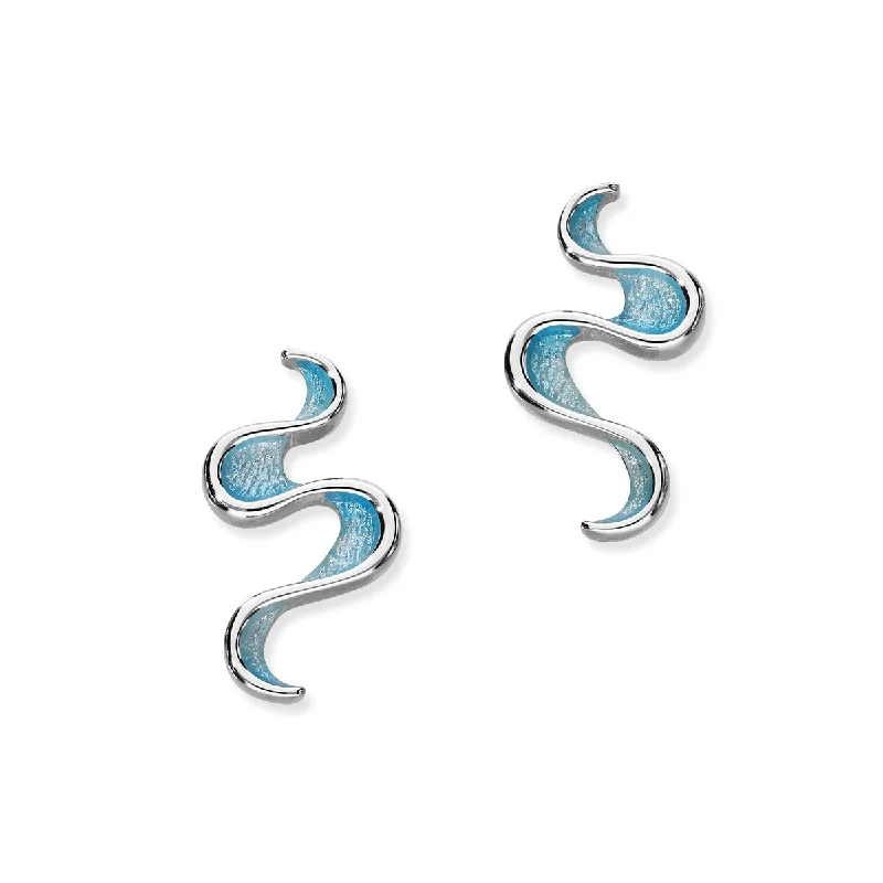 Acrylic Earrings-Mirran Ripples Silver Earrings EE505