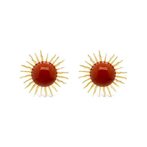 Bridal Earrings-Coral Sunburst Estate Earrings