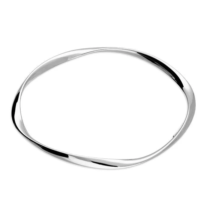 Simple Bangles Sets-Sterling Silver Soft Twist Bangle