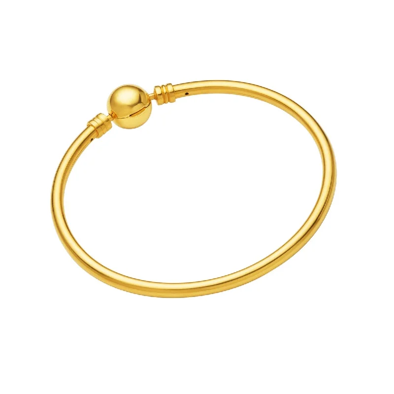 Traditional Glass Bangles-916 Gold Charm Round Bangle