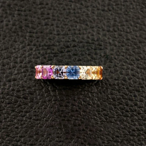 Gold Band Wedding Ring for MenMulti-color Sapphire Ring