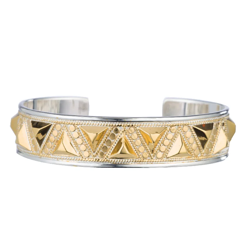 Traditional Wedding Bangles-Anna Beck Gold Skinny Studded Cuff Bangle