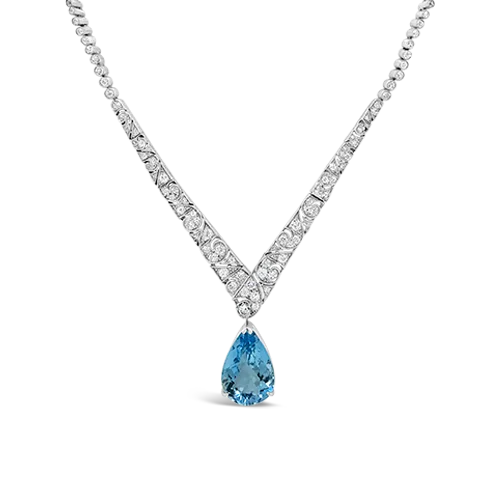 Custom Wedding Band Set with Gems-Layered Silver Necklace-Aquamarine & Diamond Estate Necklace