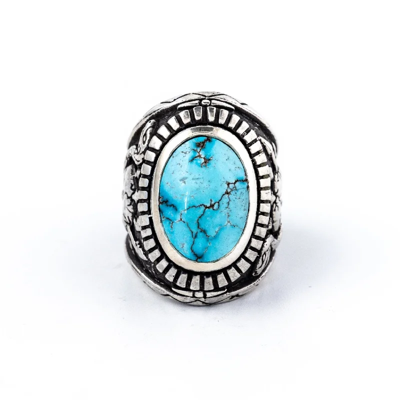 Personalized Birthstone Promise RingBlack Mountain x Egyptian Turquoise (Reserved - Dirty Honey)