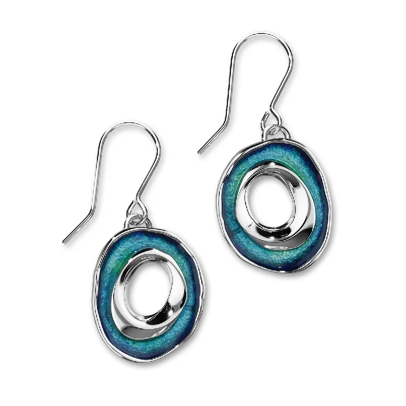 Unique Earrings-Maeshowe Enamel and Sterling Silver Single Drop Earrings HIS EE562