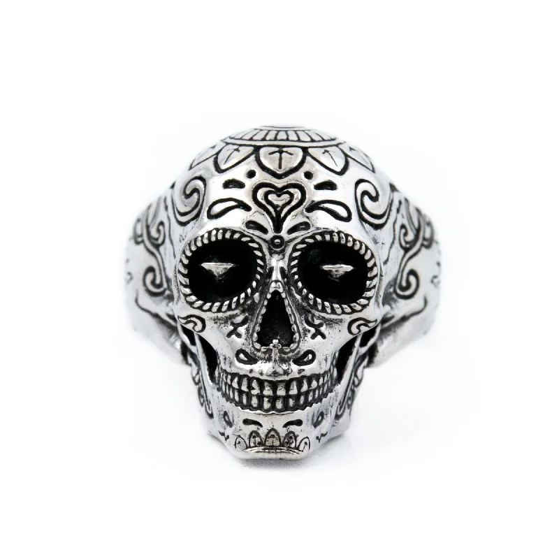 Personalized Custom Engagement Ring for HimSilver "Sugarman" Skull Ring