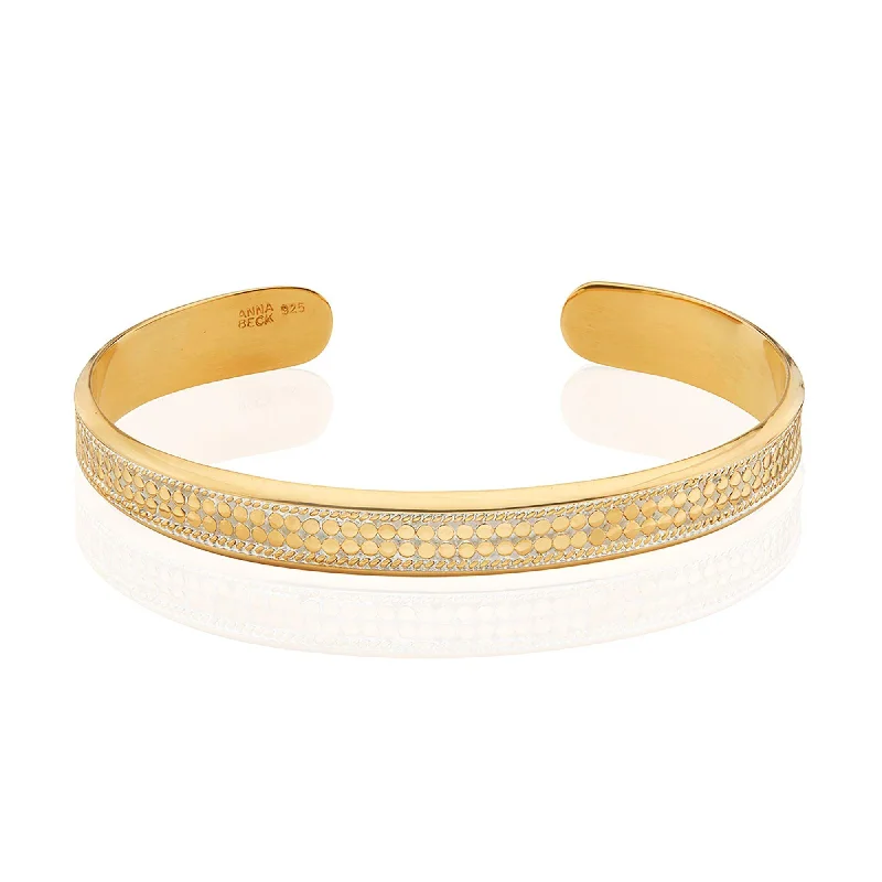 Antique Bangles-Anna Beck Classic Wide Stacking Cuff Bangle - Gold