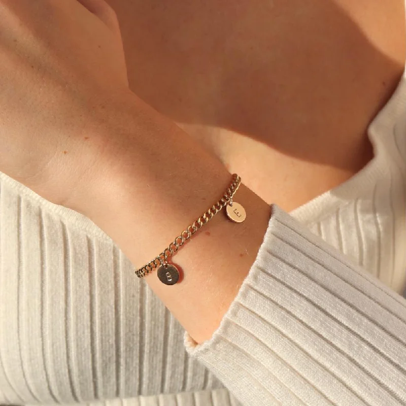 Rose Gold Bracelets-Modern Muse Initial Bracelet in 14k Gold Fill