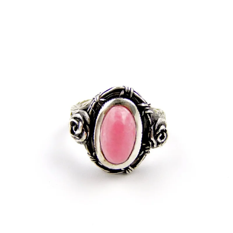 Custom Engagement Ring with MessageRhodochrosite TIMH Ring