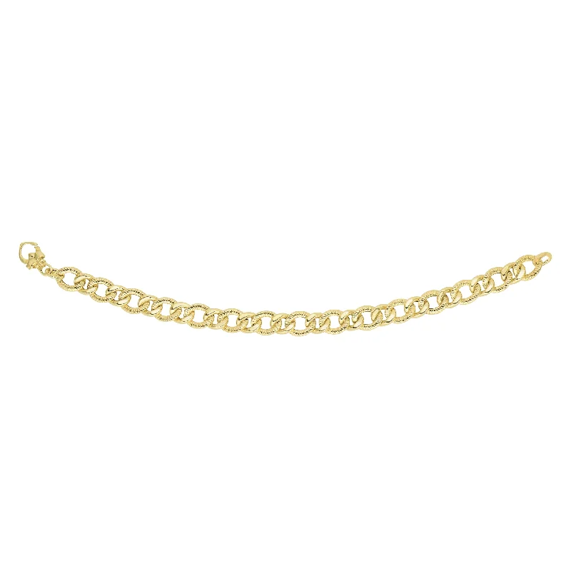 Designer Bracelets For Men-14K Gold Alternating Heritage Link Bracelet