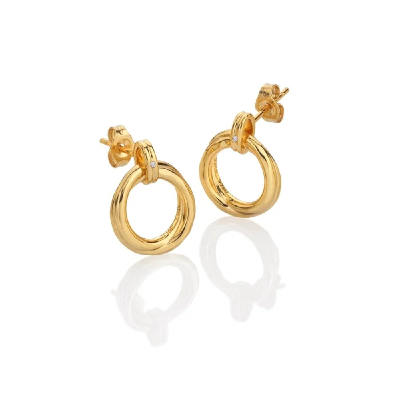 Vintage Hoop Drop Earrings-Hot Diamonds X Golden Edit Aura Stud Earrings