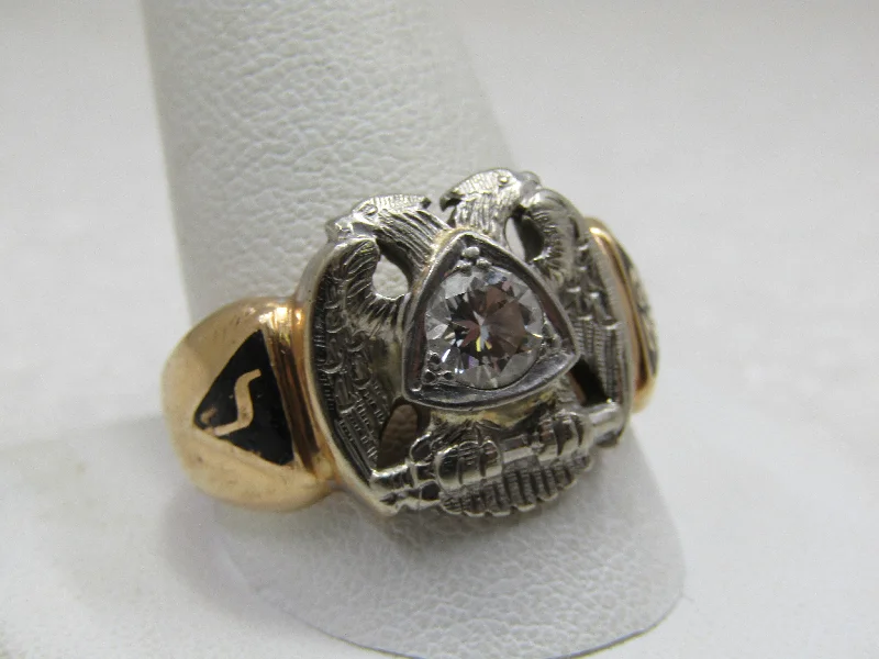 Vintage Wedding Ring Set for CouplesVintage 14kt Diamond 32nd Degree Masonic Ring, Sz. 13, .25ctw +