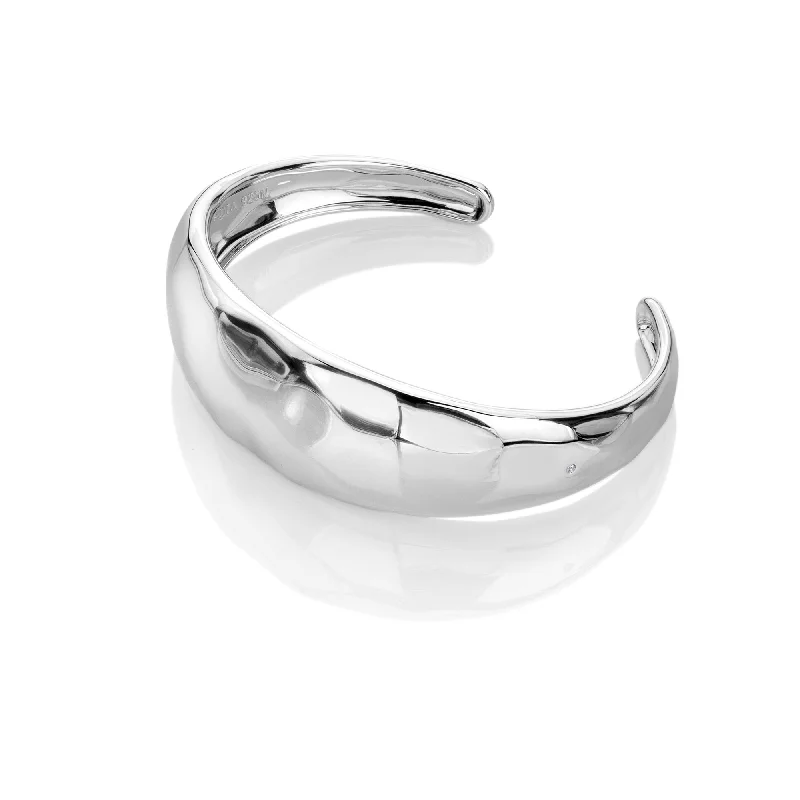 Cheap Bangles-HD X TG Sterling Silver Organic Wave Cuff Bangle