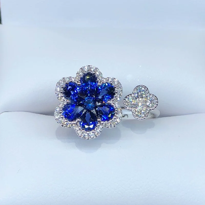 Personalized Custom Engagement RingSapphire and Diamond Ring