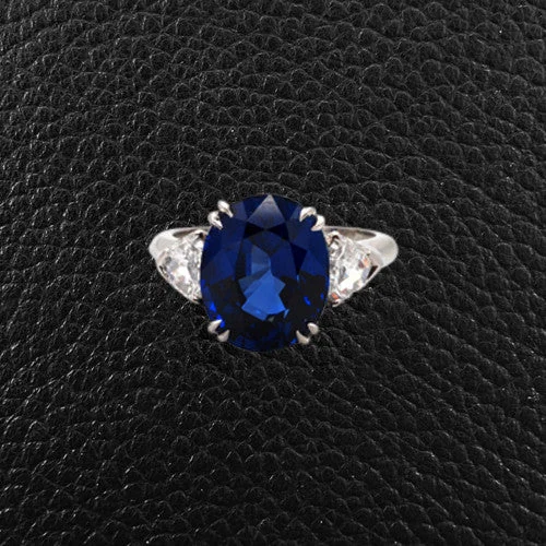 Custom Wedding Ring for Wedding AnniversarySapphire & Diamond Ring