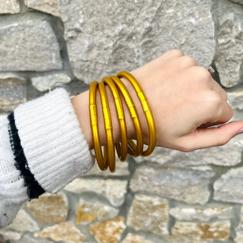 Chic Stone Bangles-Cuffing Season Gold Bangles Set of 5