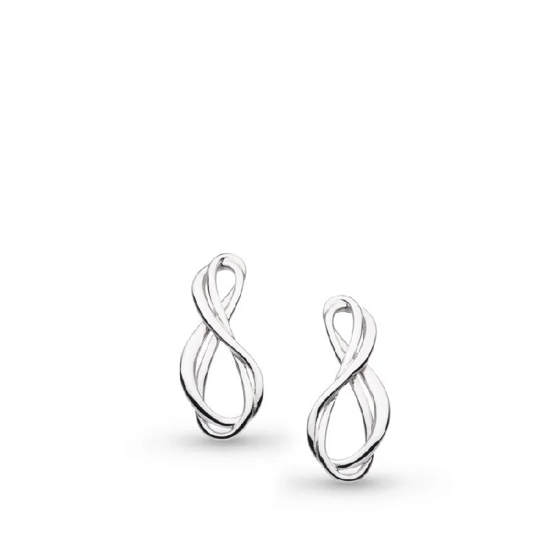 Geometric Drop Stud Earrings-Silver Infinity Stud Earrings