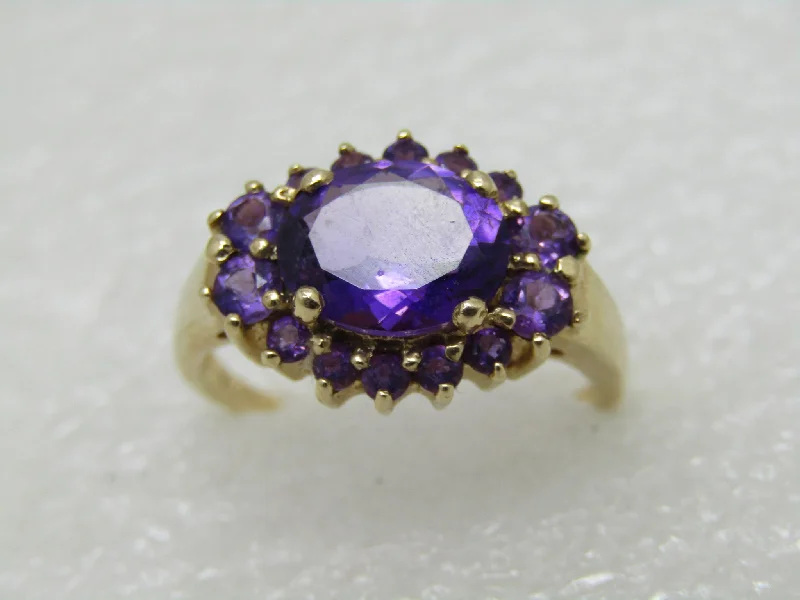 Personalized Sapphire Wedding BandVintage 10kt Amethyst Halo Ring, Multi-Stone, Appx.  2.5 TCW,  Size 9, 3.85gr.