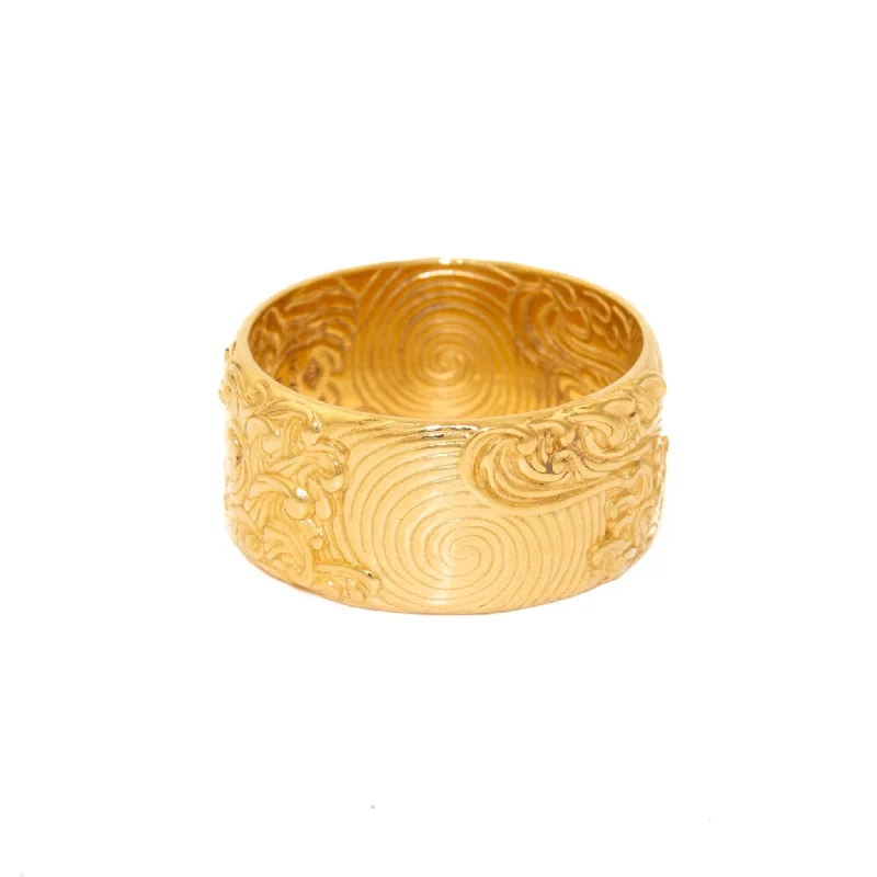 Custom Stackable Engagement RingsGold Kanagawa Band Ring