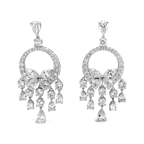 Small Crystal Earrings-Diamond Drop Estate Earrings