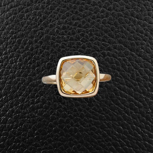 Custom Wedding Ring for AnniversaryCushion cut Citrine Ring