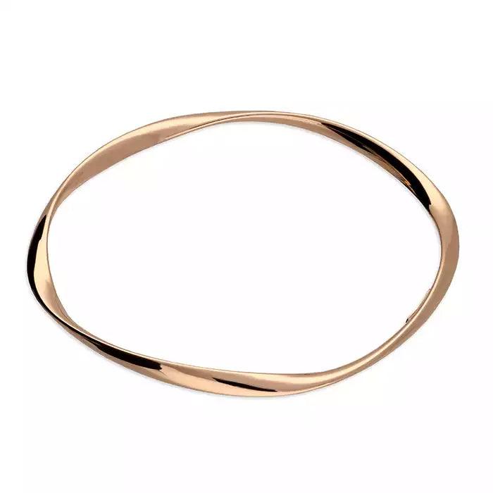 Silver Wedding Bangle Sets-Rose Gold Twist Bangle