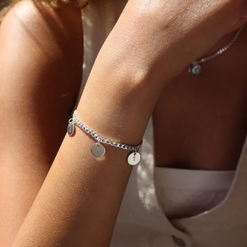 Stackable Bracelets-Modern Muse Initial Bracelet in Sterling Silver