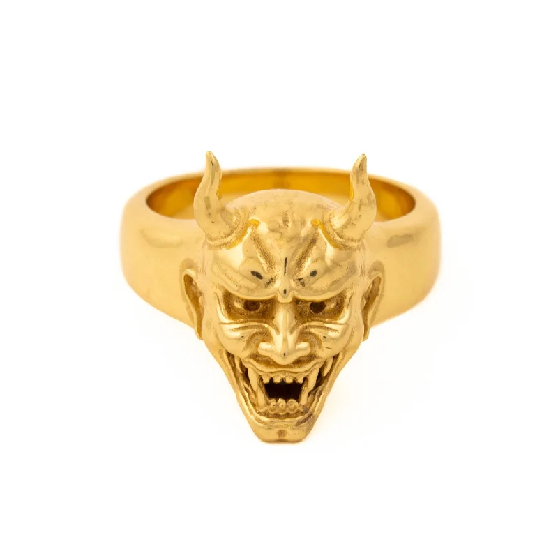 Stackable Silver Rings for WomenGold Hannya Demon Ring