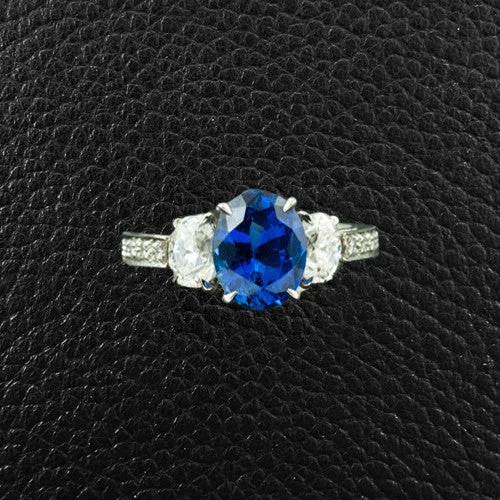 Simple Engagement Ring for Special OccasionsOval Sapphire & Diamond Ring