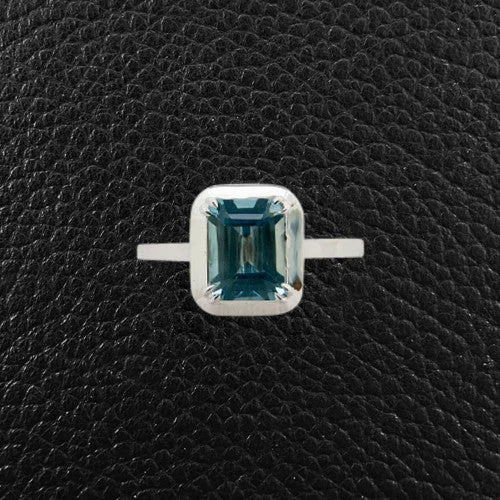 Custom Designer Wedding Ring SetAquamarine & Diamond Ring