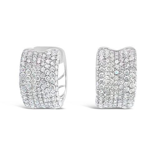 High-End Drop Earrings-Diamond Huggie Hoop Earrings