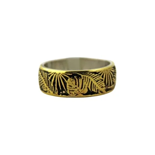 Classic Wedding Band for WomenBrass Jungle Band Ring