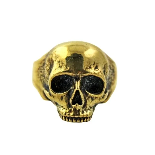 Engagement Ring with Custom EngravingClassic Brass Skull Ring