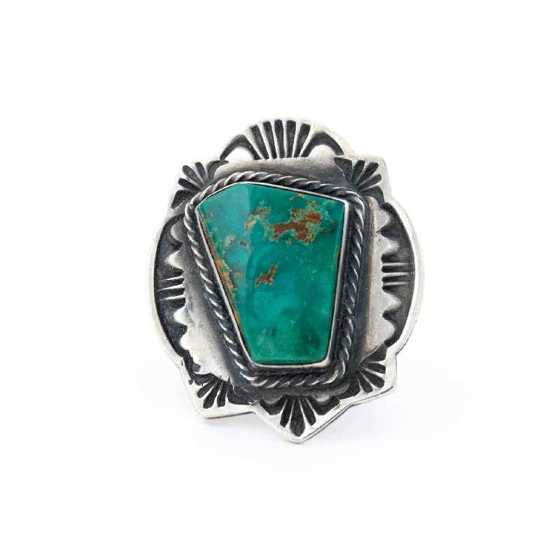 Custom Engagement Ring with BirthstonesFramed Turquoise Ring by Tommy Jackson