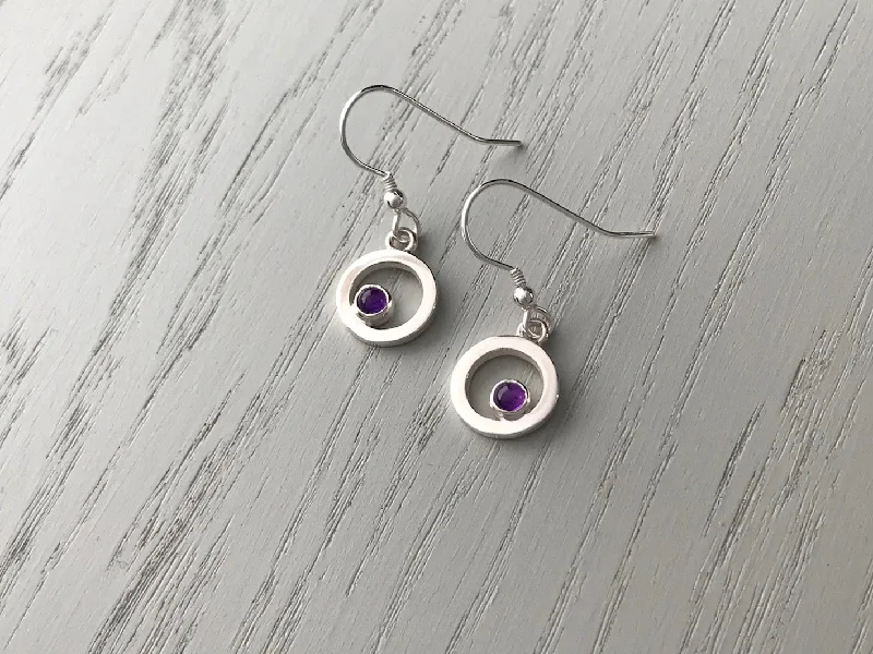 Custom Gemstone Earrings-Flower of Scotland Drop Earrings