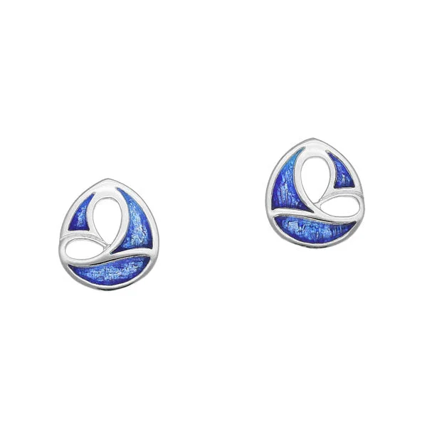 Diamond Hoop Stud Earrings-Sail Away Silver Earrings EE476