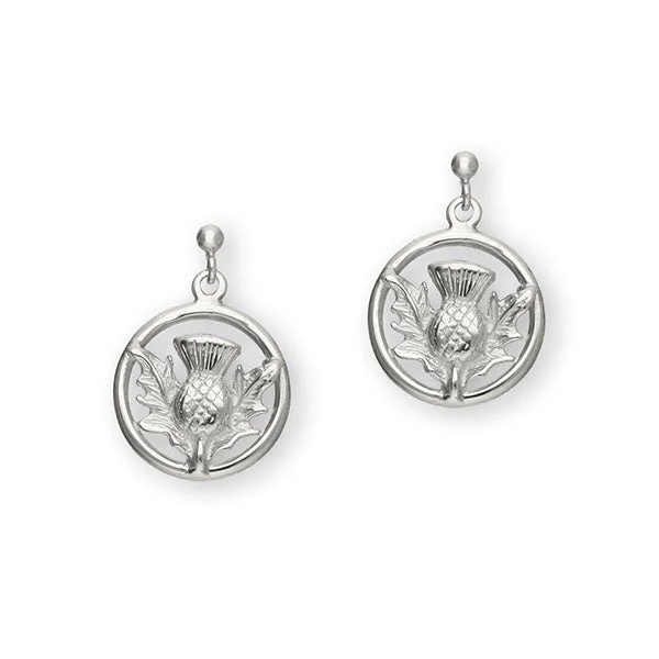 Textured Silver Earrings-Thistle Silver Earrings E26