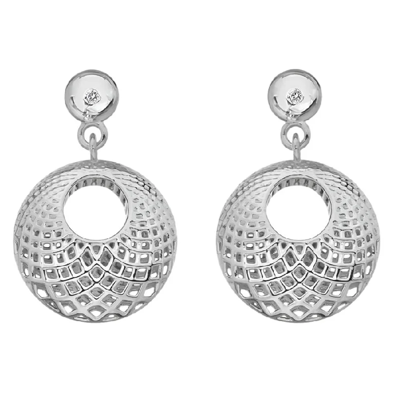 Gold Cluster Drop Earrings-Silver Quest Filigree Circle Drop Earrings