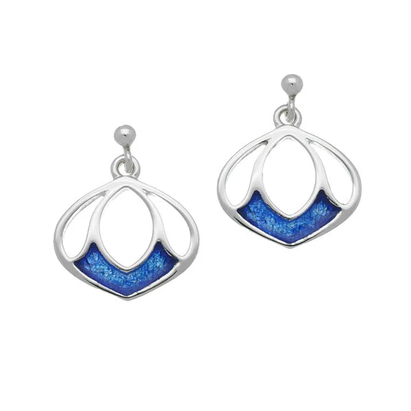 Geometric Drop Stud Earrings-Arctic Silver Earrings EE358