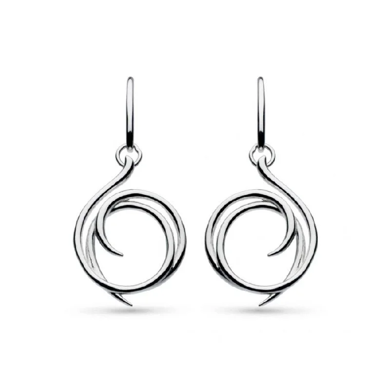 High-End Drop Earrings-Silver Entwine Helix Wrap Drop Earrings