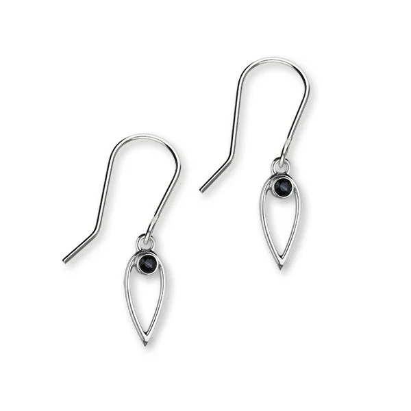 Fashion Drop Earrings-September Birthstone Silver Earrings CE389 Sapphire