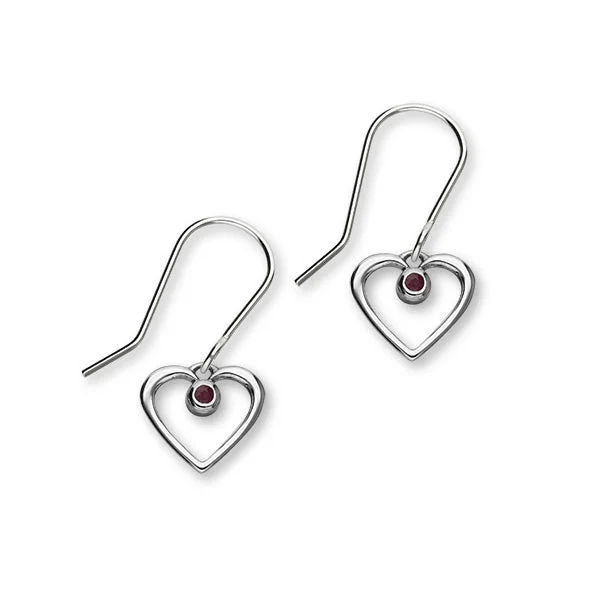 Polished Gold Earrings-July Birthstone Silver Earrings CE359 Ruby