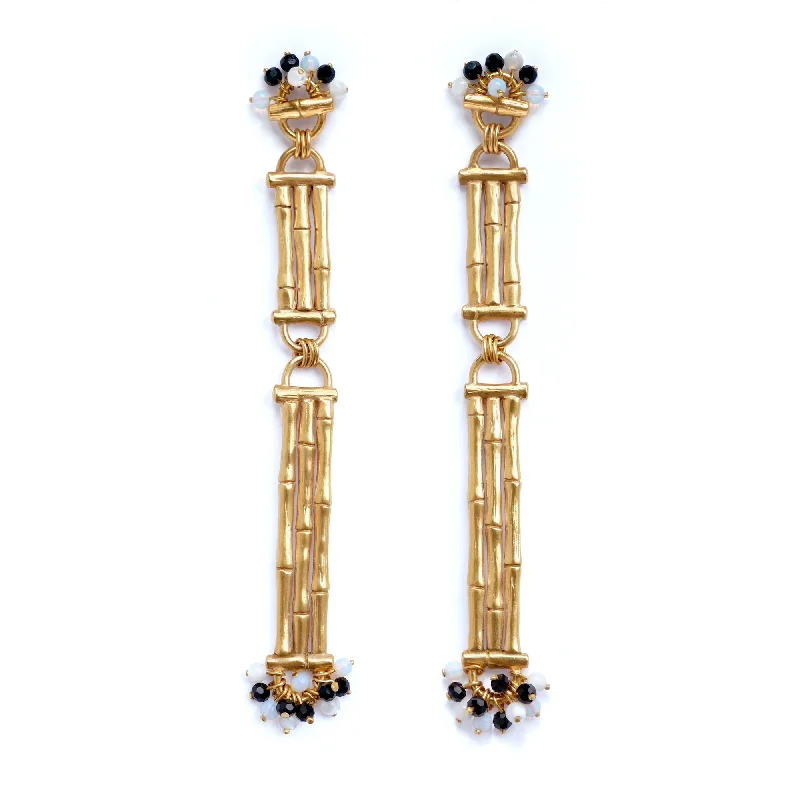 Artistic Gemstone Earrings-YMA  //  BAMBOO BAR . drop earrings