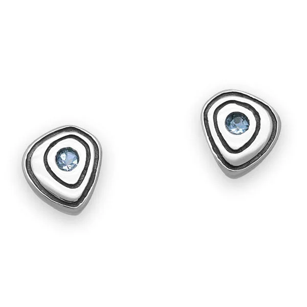 Petite Earrings-Simply Stylish Silver Earrings CE126 Blue Topaz