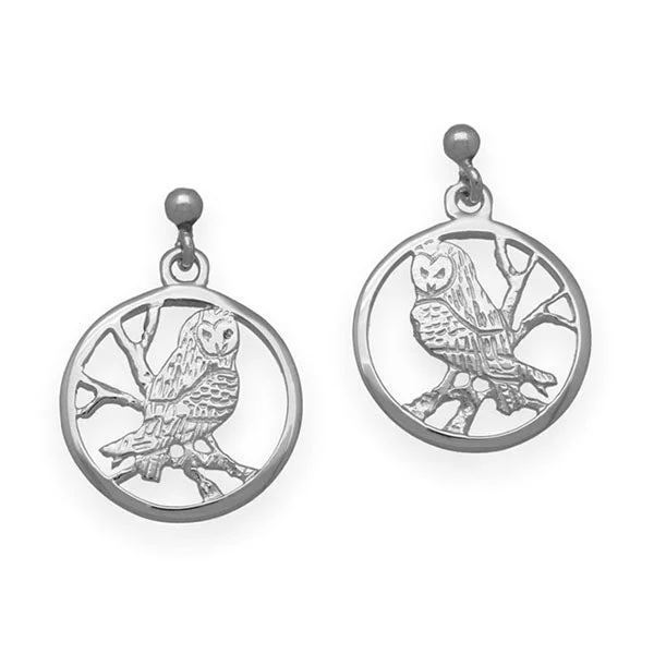 Stud Earrings for Weddings-Nature In Flight Silver Earrings E117