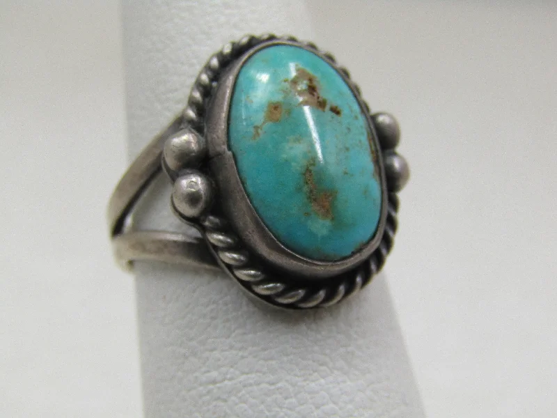 Custom Wedding Band for Special OccasionsVintage Sterling Southwestern Turquoise Ring, Sz. 5